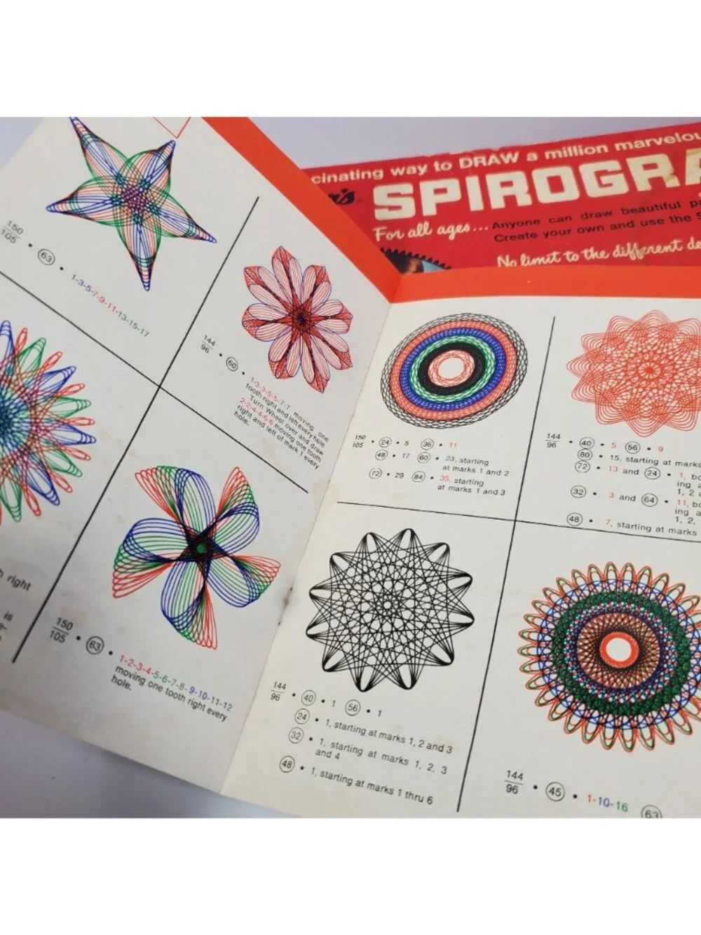 Kenner 1967 Spirograph Drawing Set Complete Minus Pens Vintage Blue Tray - Picture 5 of 12